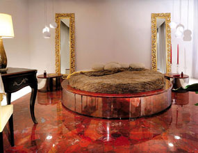 Residential Red Jasper Master Bedroom Flooring Design