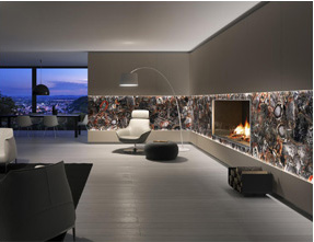 black petrified wood wall design