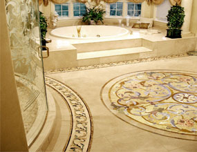 residential_marble waterjet floor bathroom