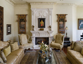 Rococo Style Rouge Royal Marble Antique Chimneypiece New Style French Fireplace Mantel