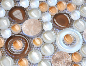 Penny Round Stone and Glass Mosaic Tile