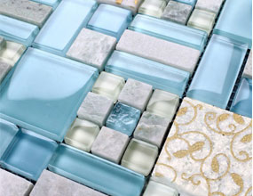 Blue Glass & Stone Blend Mosaic