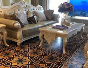 Santos Rose Inlay Wood Flooring With Shell