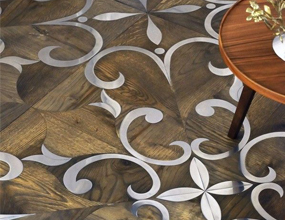 Oak Wood Inlay Stainless Steel