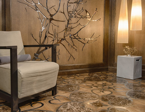 Dark Emperadorack Marble Wood Parquet Flooring