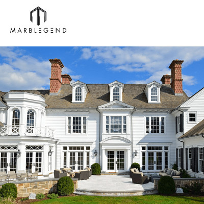 Exterior facade decoration natural stone carving single and double arch window surroud