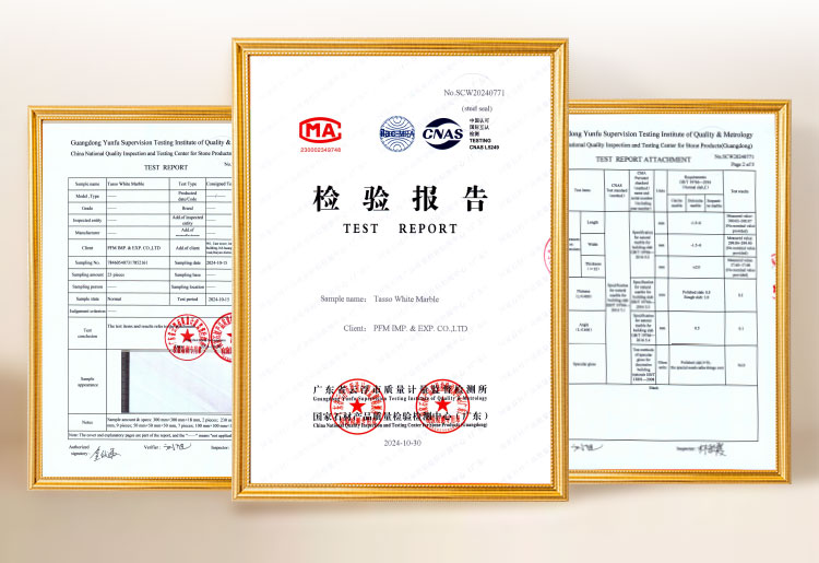 PFM Tasso White Marble Inspection Report