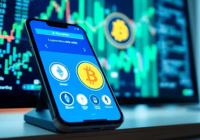 Showcase features of guarda wallet with a modern digital interface on devices.