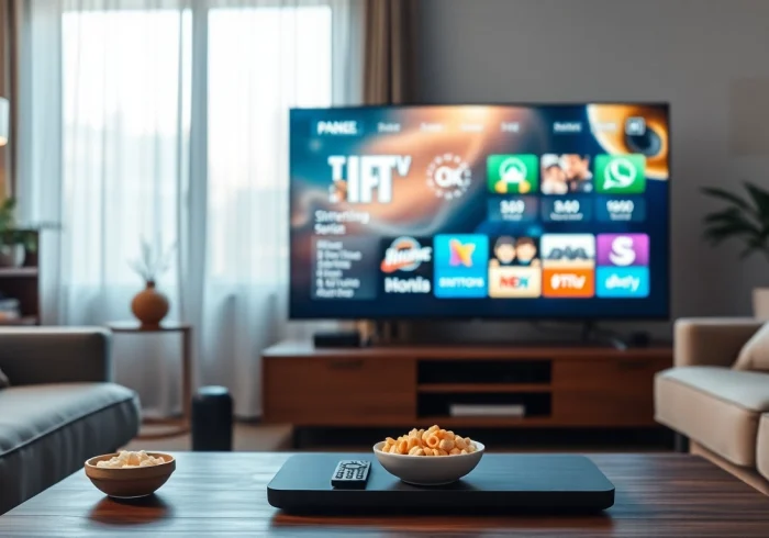 Regarder des émissions avec un abonnement iptv 12 mois​ dans un salon accueillant.
