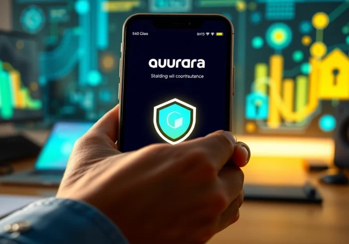 Explore the features of guarda wallet with a secure digital interface illustration.
