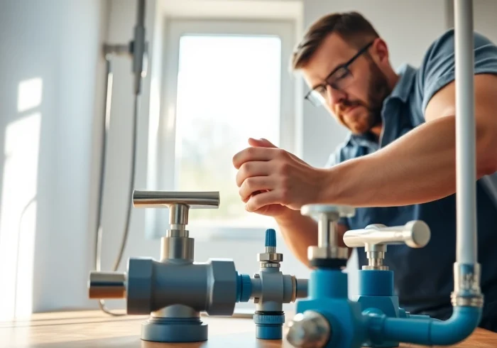 Plumber assessing plumbing Lacey Wa with expert tools, showcasing professional service.