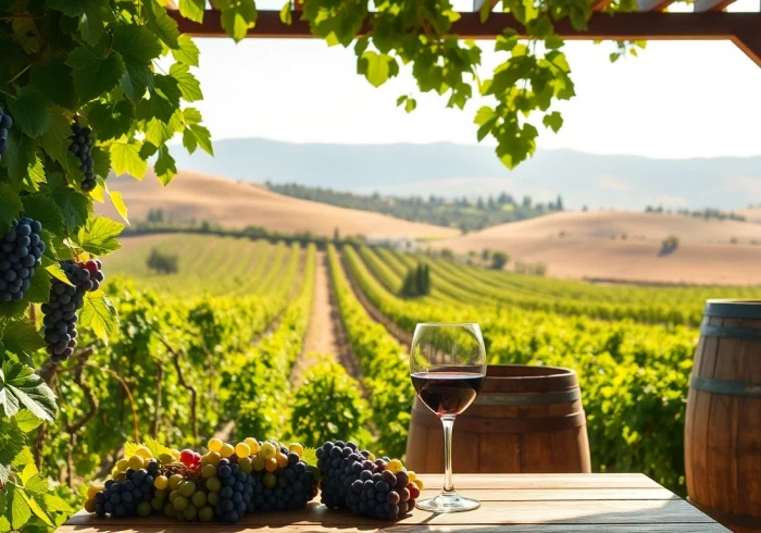 Experience the beauty of Winery Sacramento with luscious vineyards and wine tasting elements.